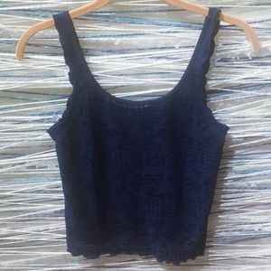 NEW Topshop floral navy top